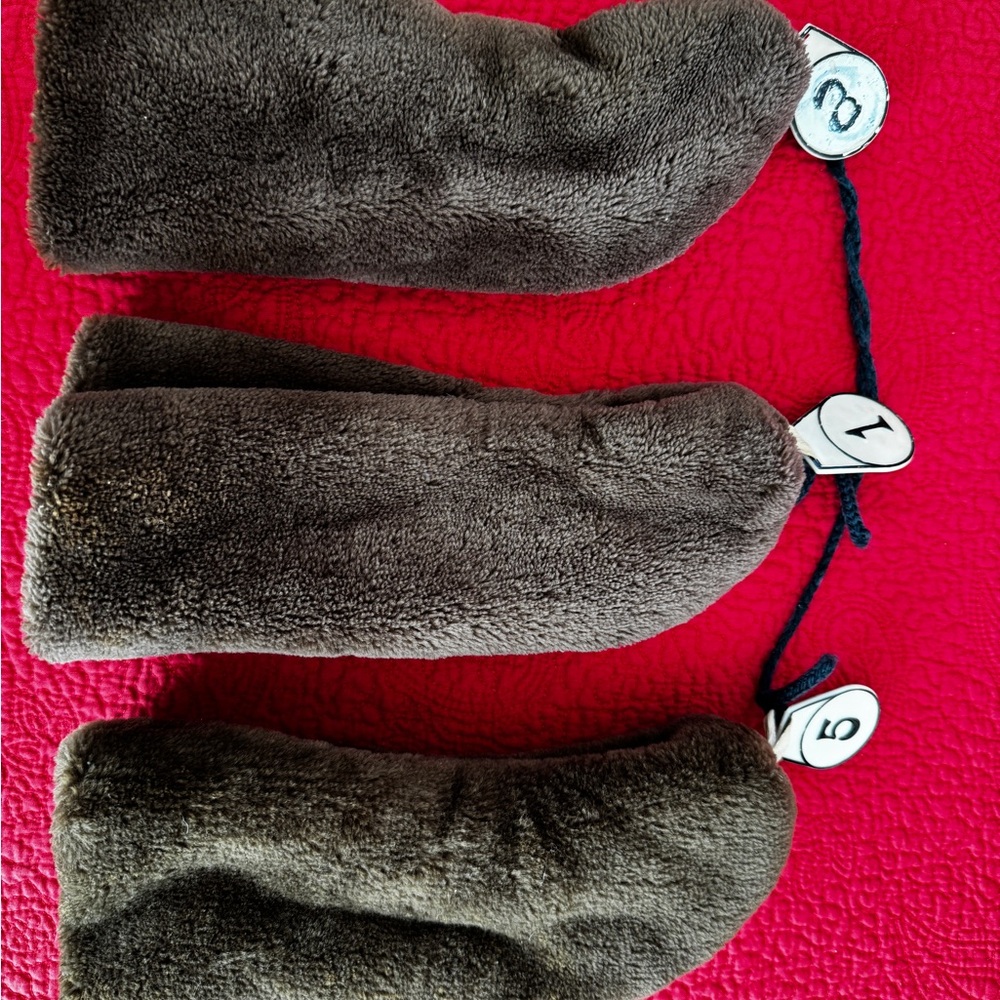 Brown Plush Head Covers, Acrylic Fur